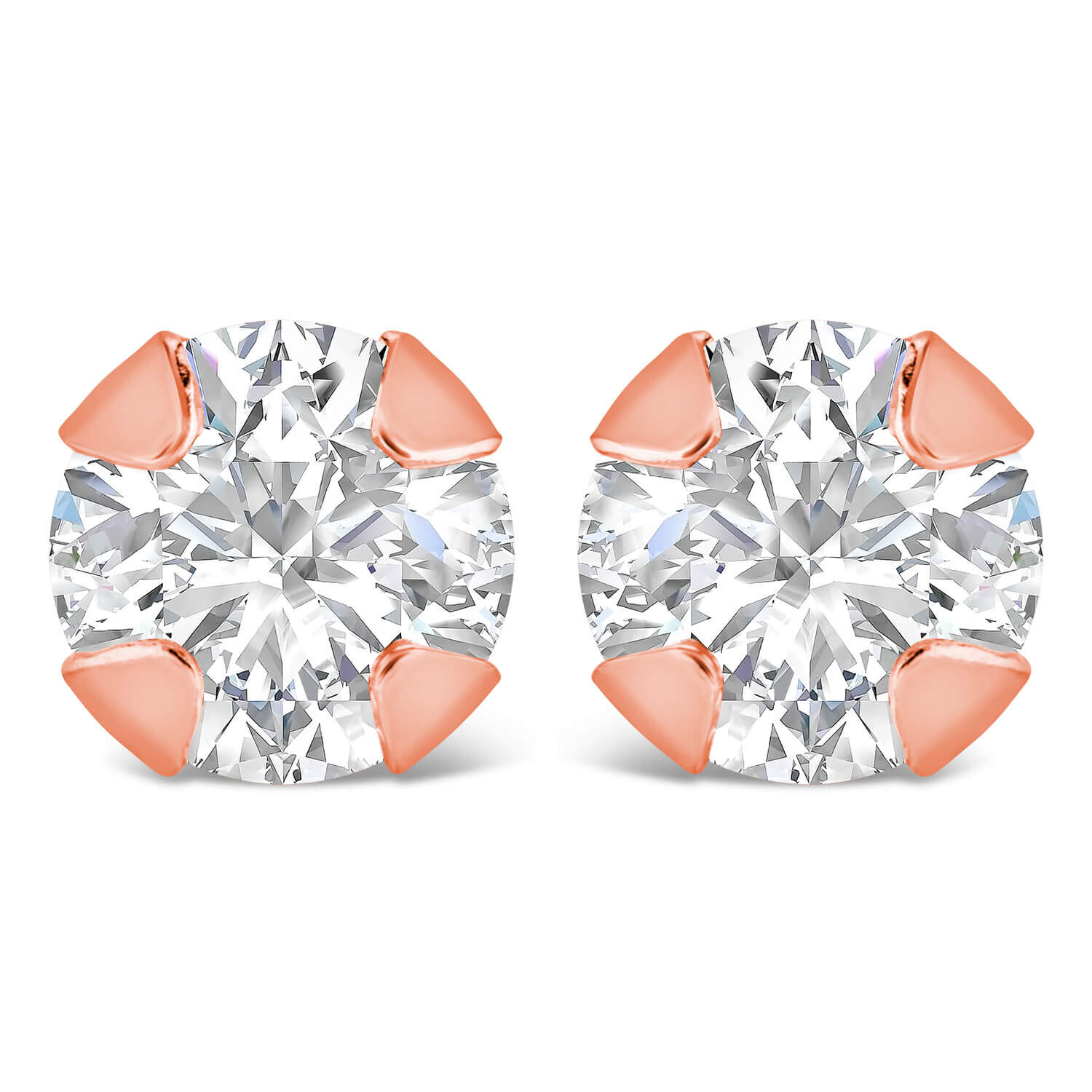 Rose gold cubic outlet zirconia stud earrings