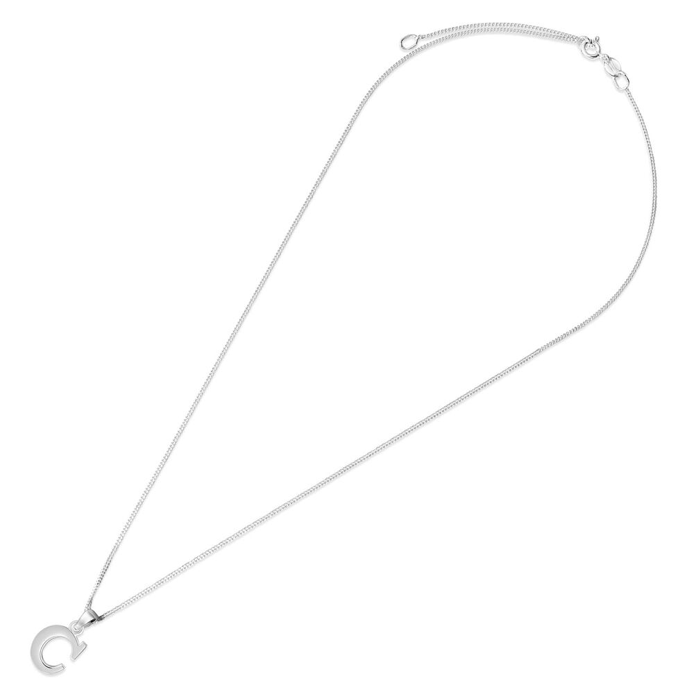 Sterling Silver Block Initial C Pendant image number 3