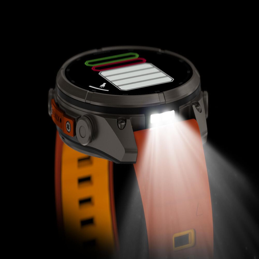 Garmin fenix 9 Pro 47mm Titanium Autumn Orange/Spark Orange Silicone Strap Watch