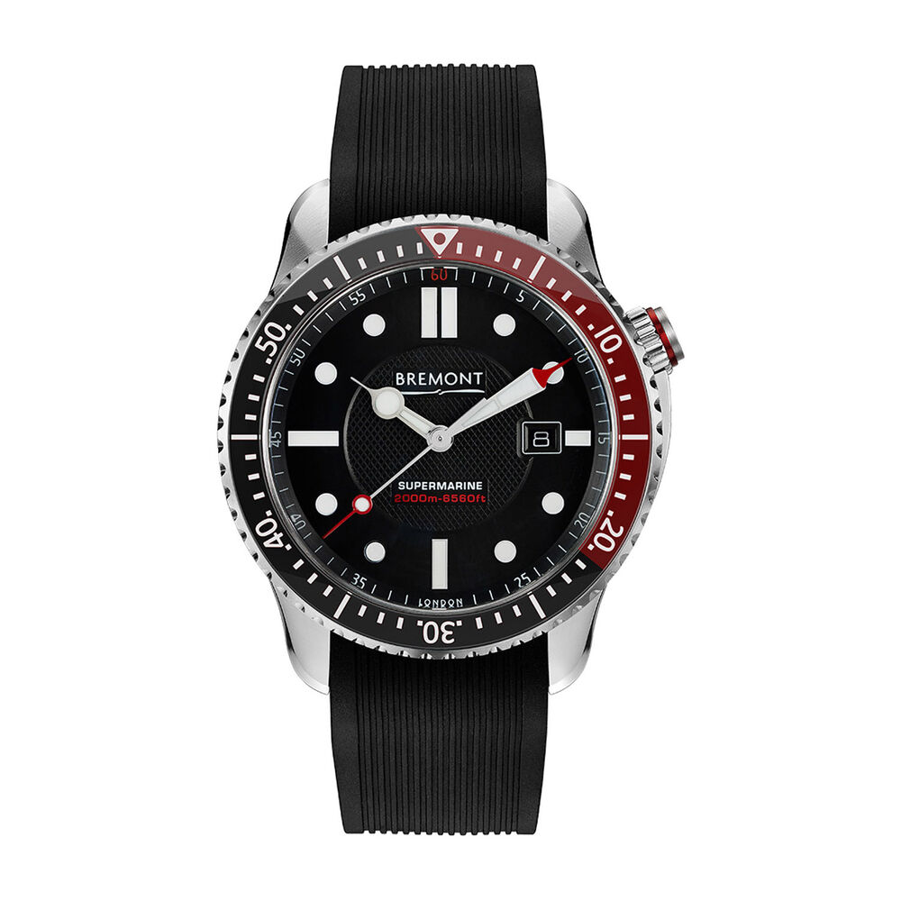 Bremont Submarine 45Mm Black Dial Steel Case Black Rubber Strap Mens Watch image number 0