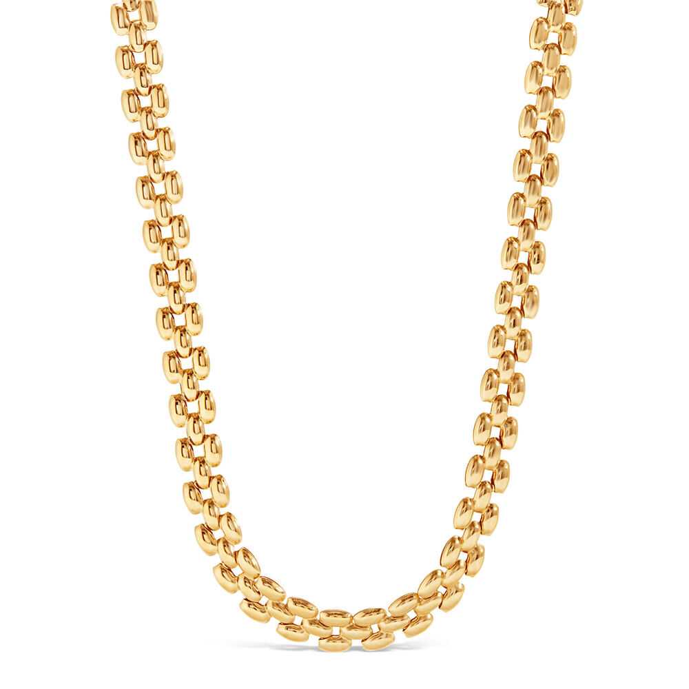 9ct Yellow Gold Brick Linked Necklet