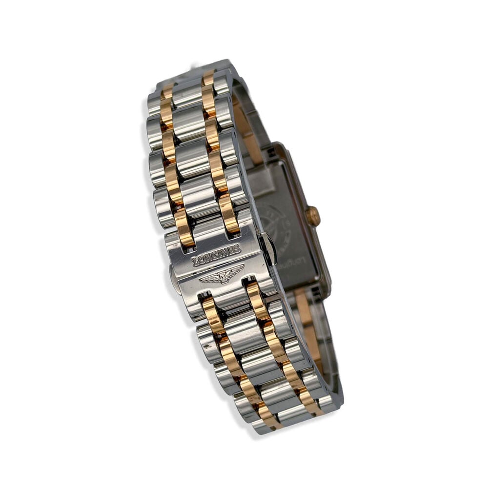 Pre-Owned Longines Elegance DolceVita 23.30x 37mm White Dial Rose Gold Detail Bracelet Watch