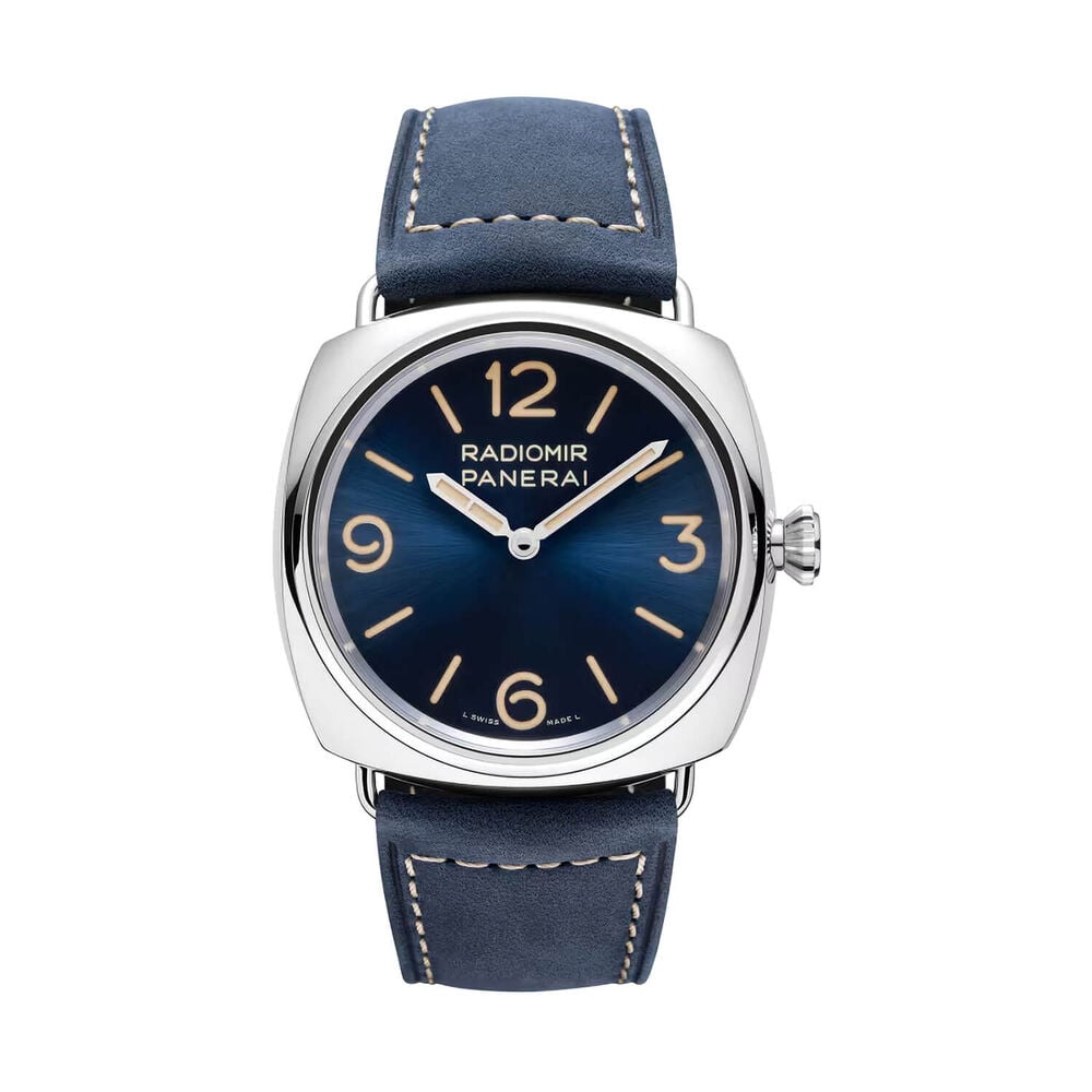 Panerai Radiomir Officine 45mm Blue Dial Leather Strap Watch