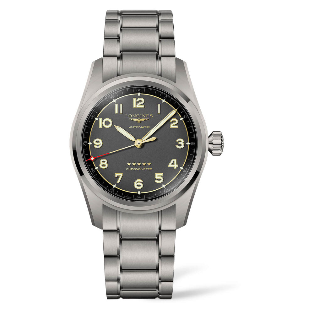 Longines Avignation Spirit 40mm Automatic Grey Dial Titanium Case Bracelet Watch image number 0