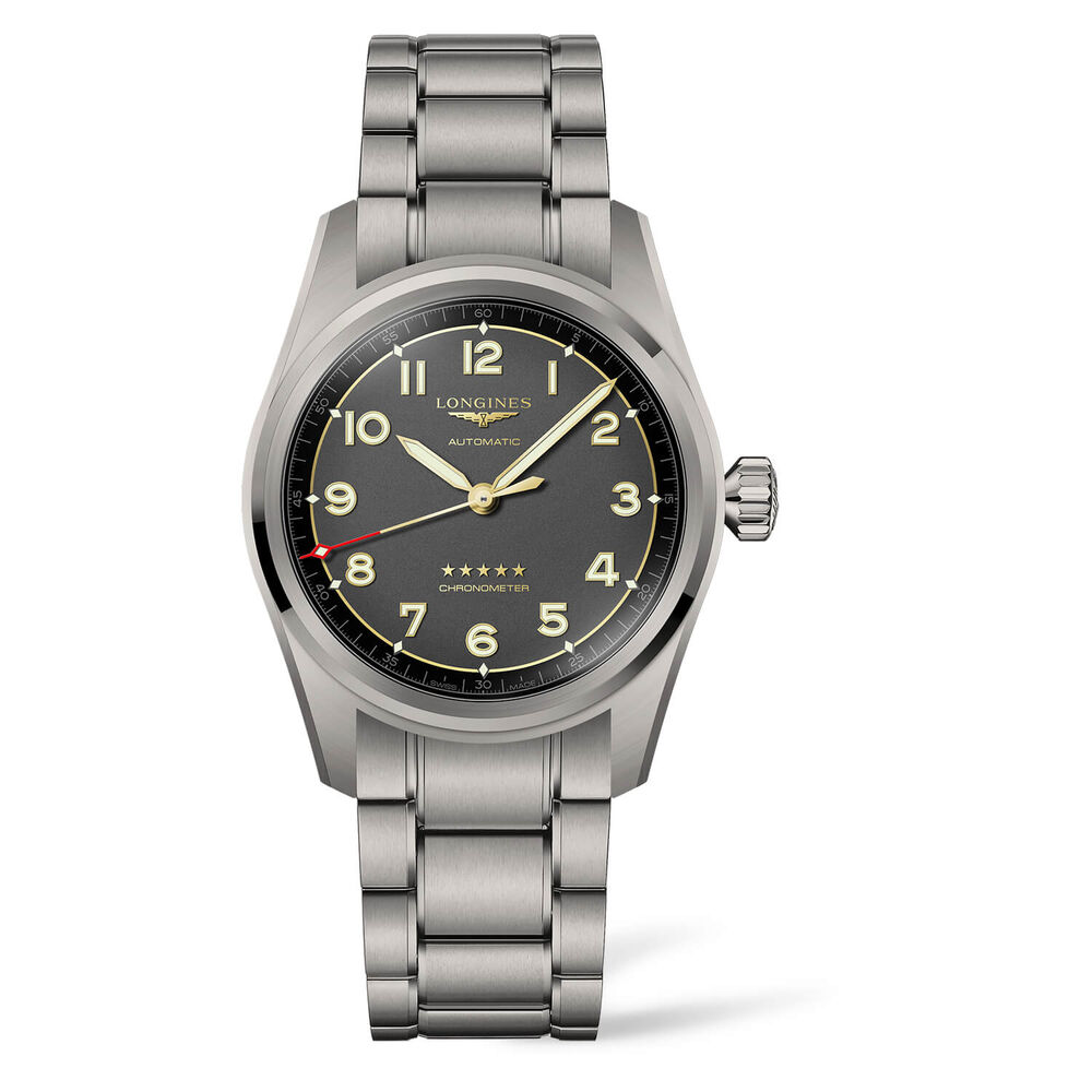 Longines Avigation Spirit 40mm Automatic Grey Dial Titanium Case Bracelet Watch