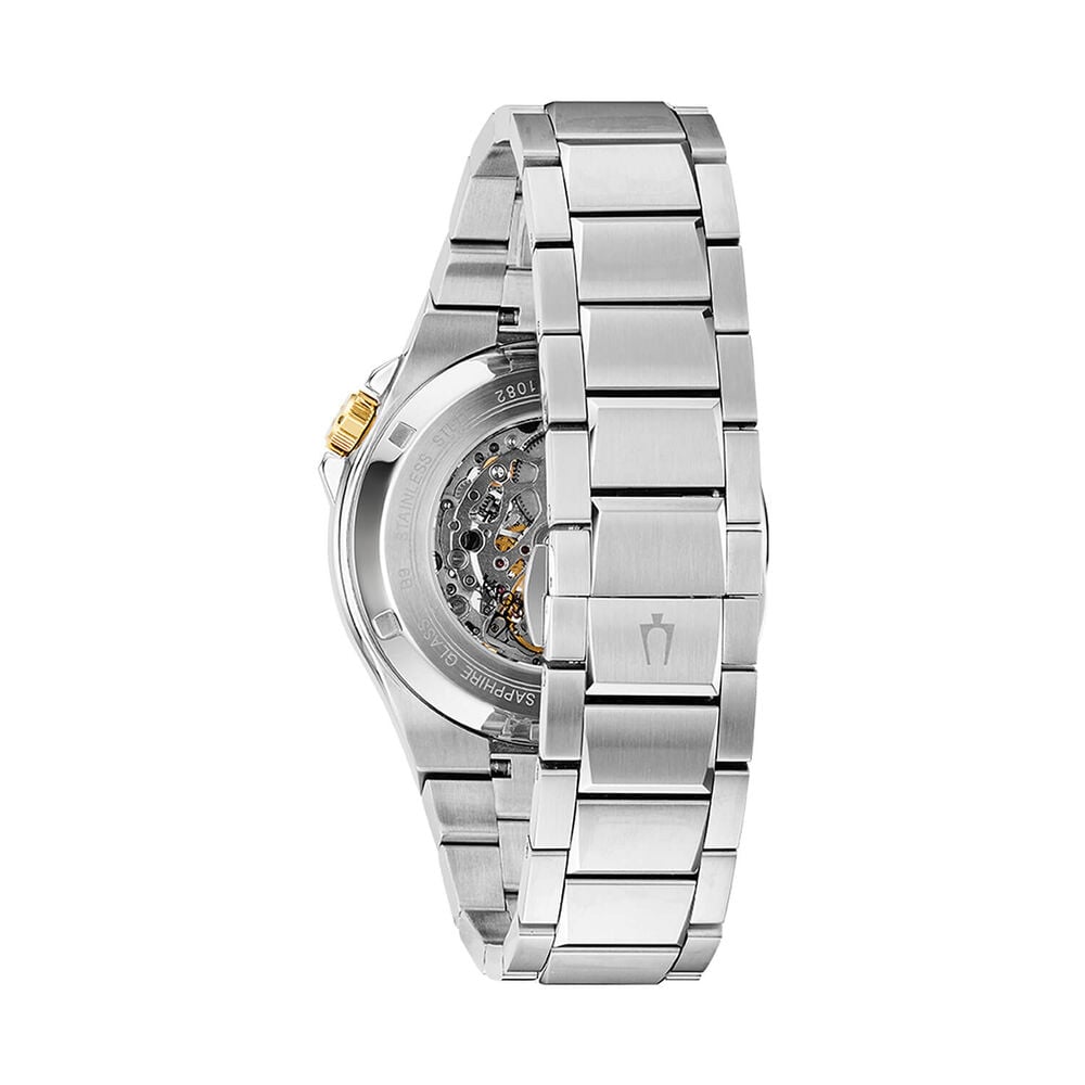 Bulova Maquina Skeleton 46mm Black Dial Steel Bracelet Watch image number 1