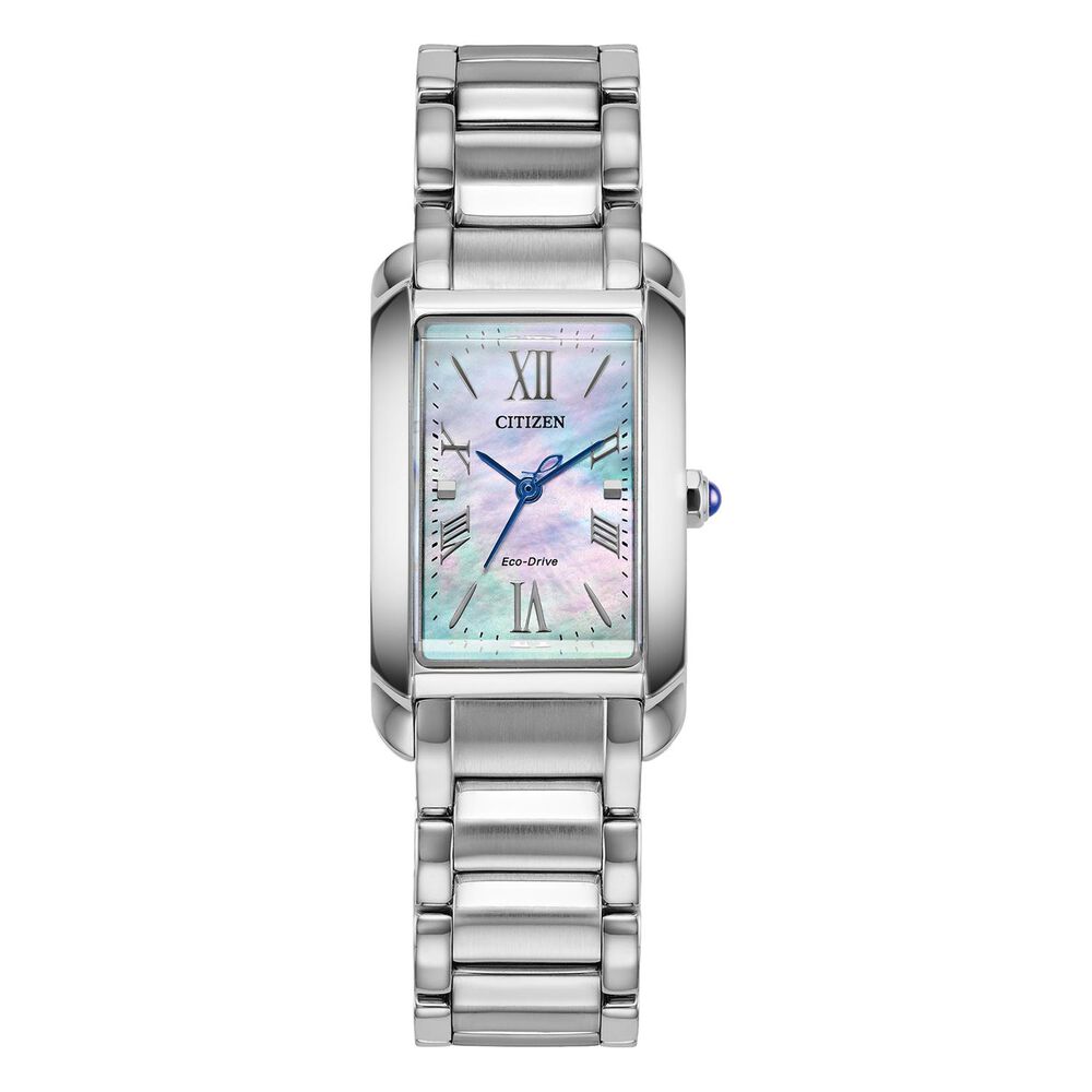 Citizen Eco-Drive L Bianca 32x19mm Mother of Pearl Dial Steel Bracelet Watch image number 0