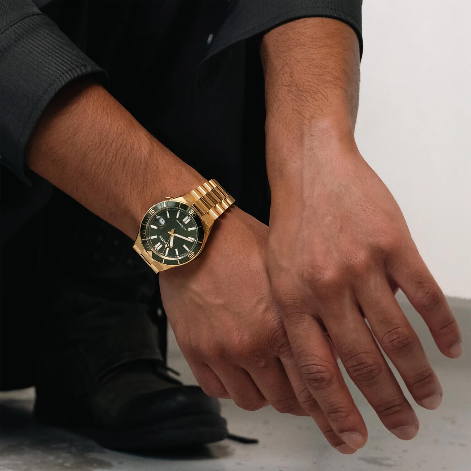 Citizen Tsuyosa 40mm Green Dial Gold Tone Bracelet Watch