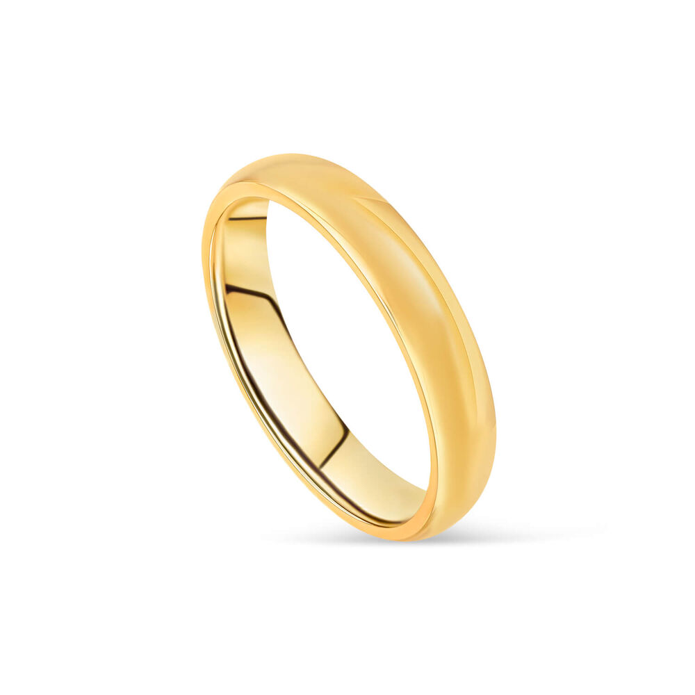 18ct Yellow Gold 3mm Plain D-Shape Wedding Ring image number 0