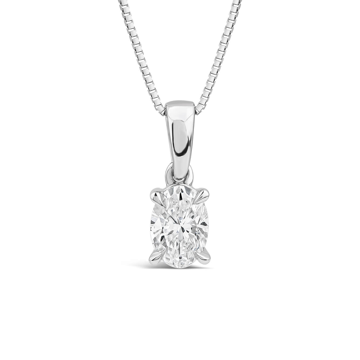 18ct White Gold Diamond Collier Necklace – BURLINGTON