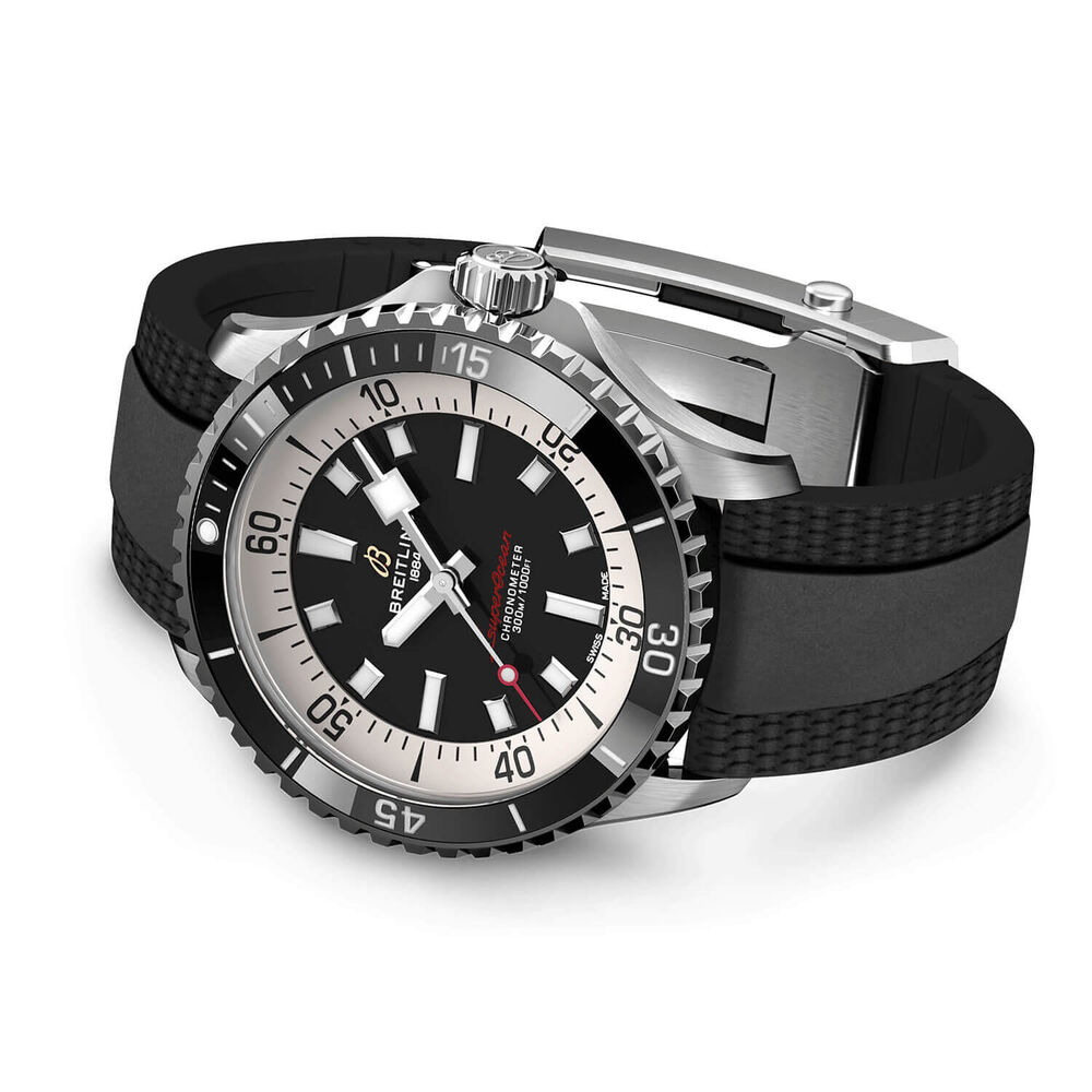Breitling Superocean Automatic 42 Black Dial & Rubber Strap Watch image number 2