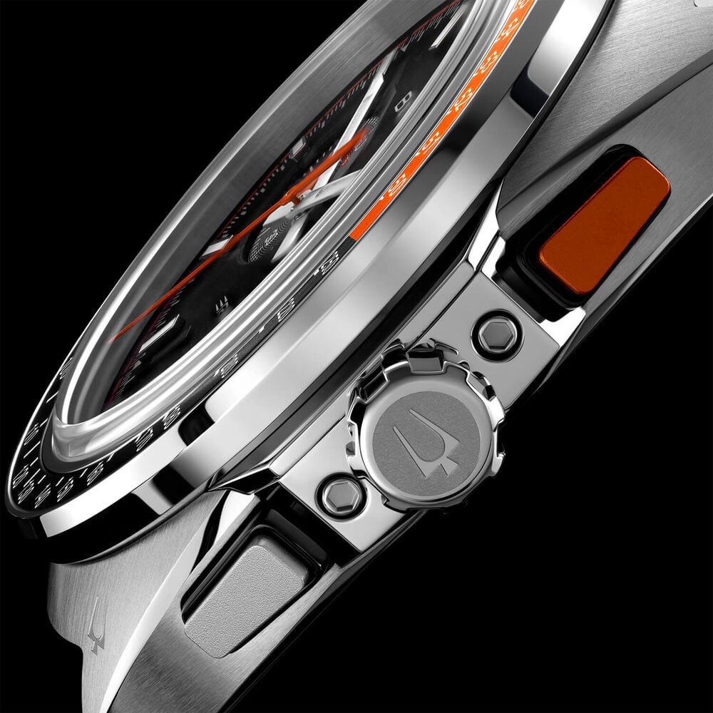 Bulova Racer Chronograph 42mm Black Dial Brown Leather Strap Watch image number 7