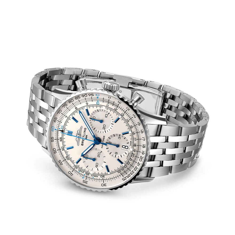Breitling Navitimer B01 Chronograph 41mm White Dial Steel Bracelet Watch