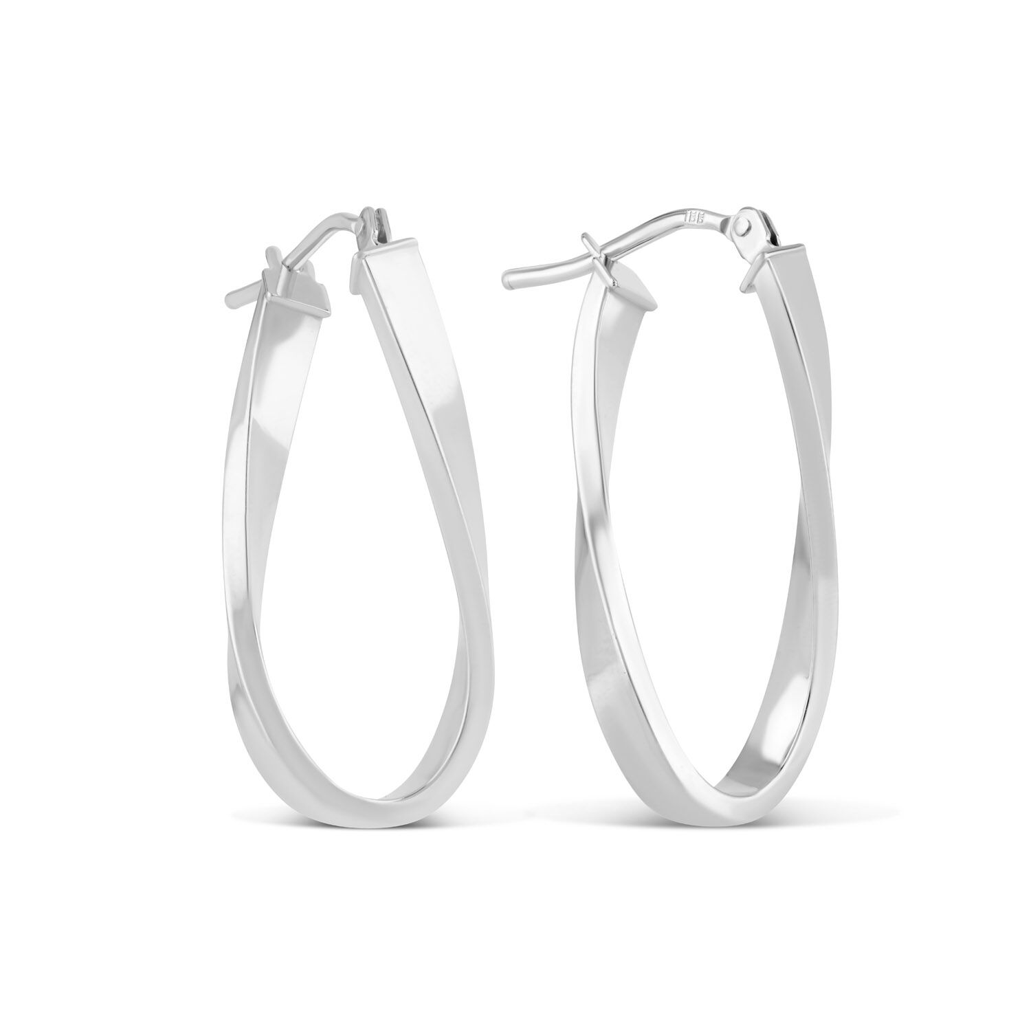 White gold shop twist earrings