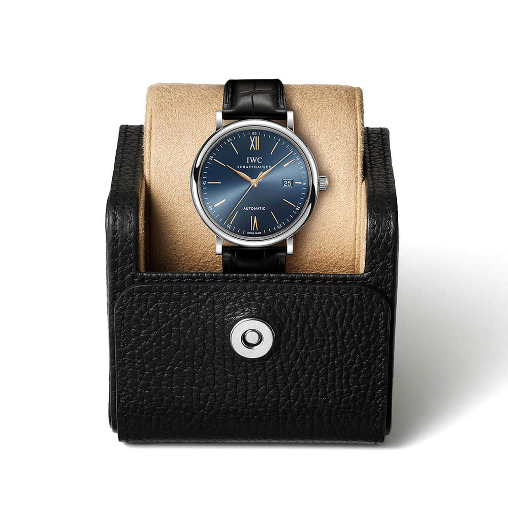 IWC Schaffhausen Portofino Automatic Blue Dial Black Strap Watch image number 8