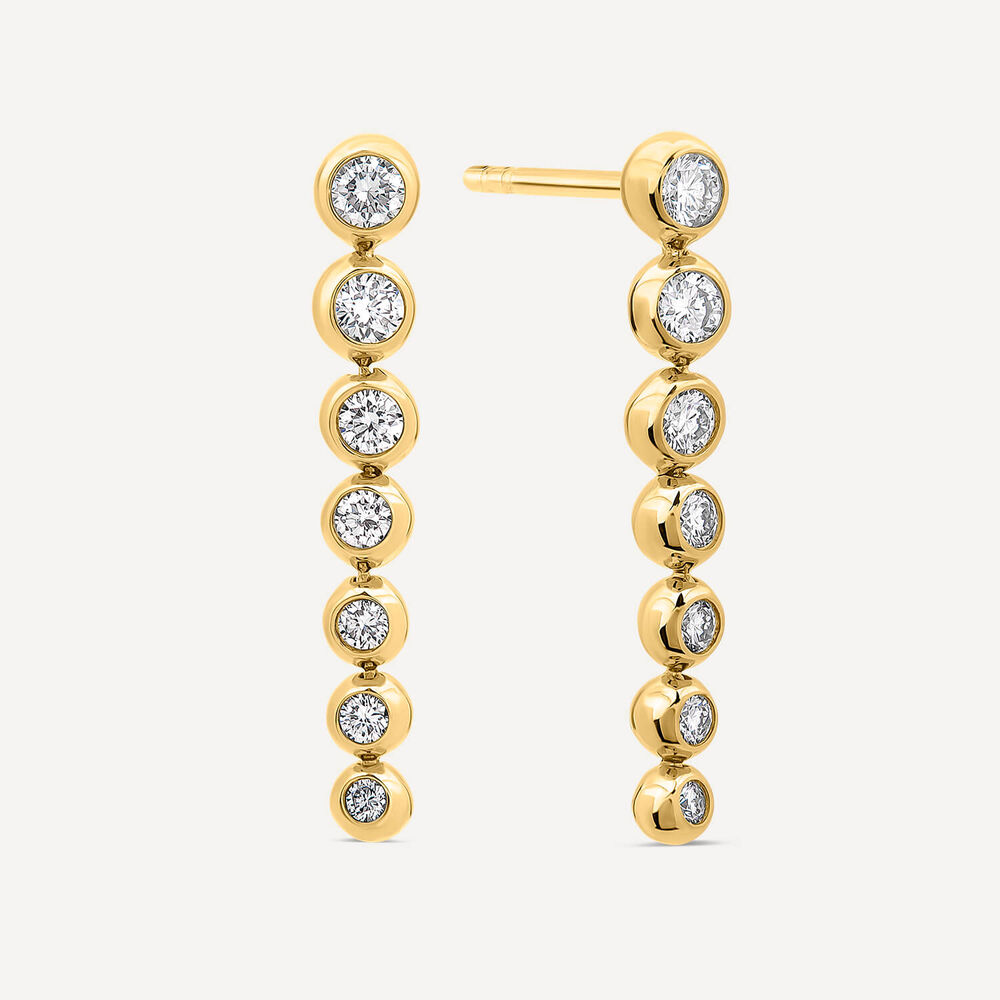 Born Granules 9ct Yellow Gold Lab Grown 0.50ct Diamond Round Drop Earrings