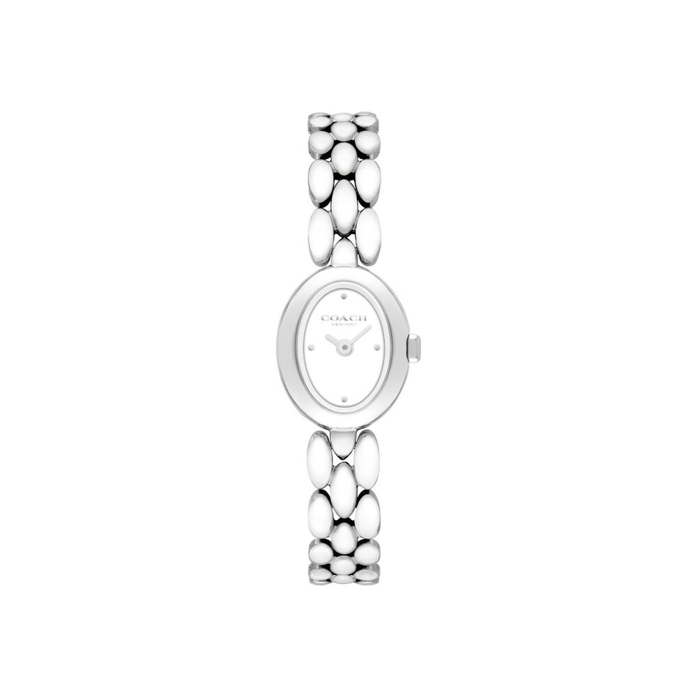 Coach Sammy 18x22.5mm White Dial Steel Bracelet Watch