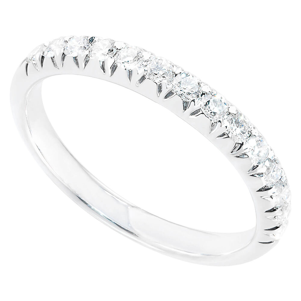 Platinum 0.30 carat diamond half eternity ring image number 0