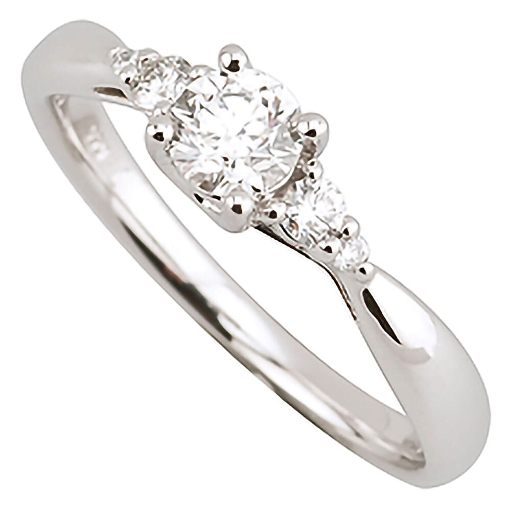 18ct white gold 0.50 carat diamond trilogy ring image number 0