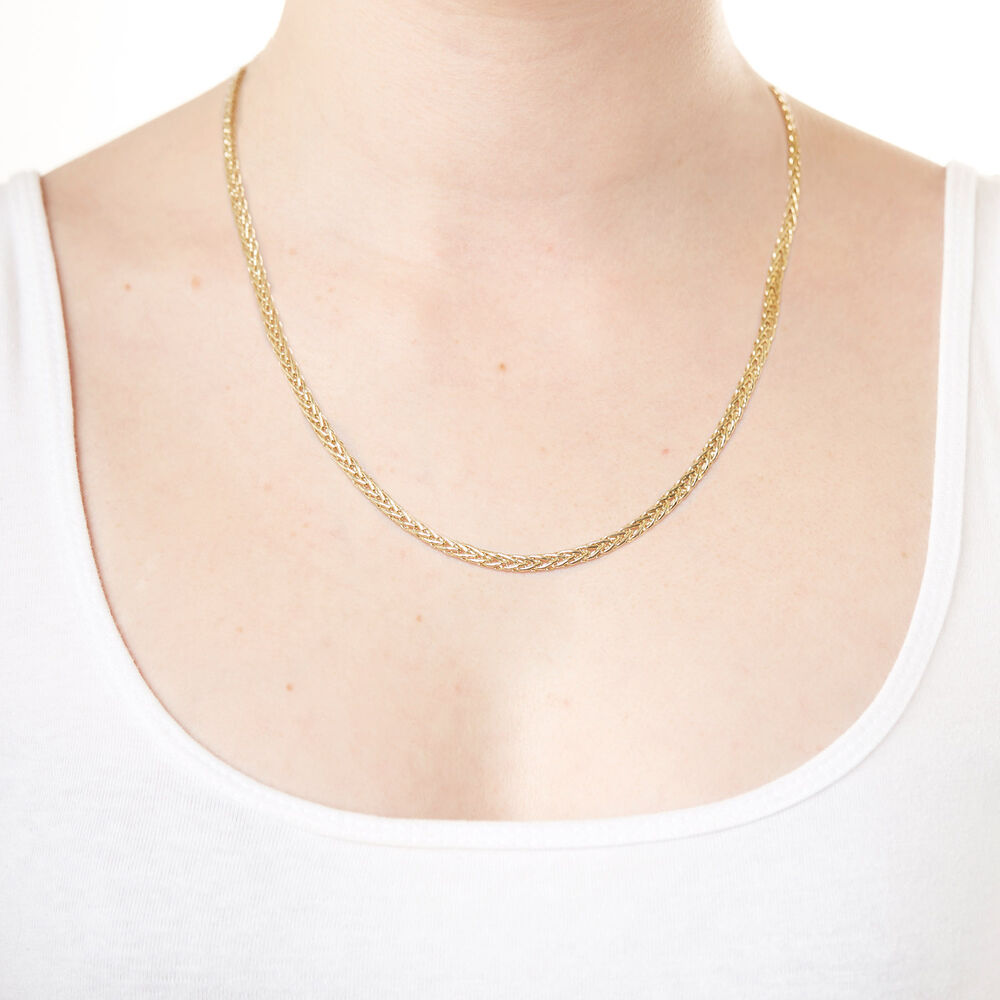 9ct Yellow Gold Flat Polished Woven Necklet image number 2