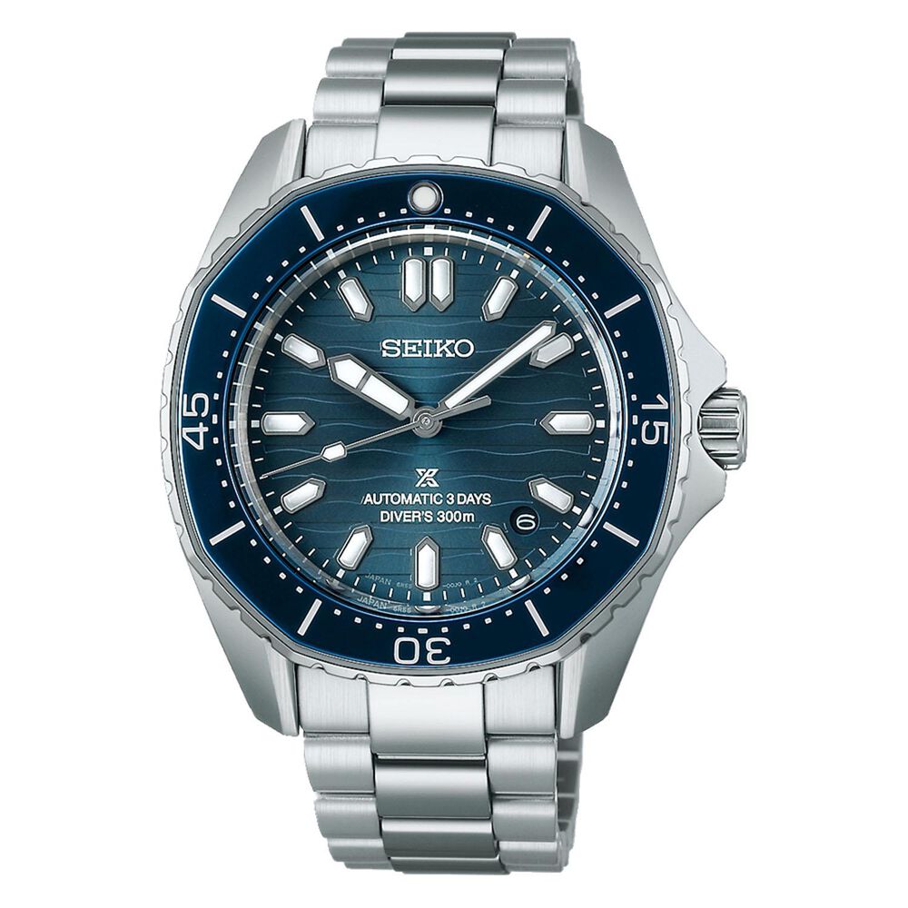 Seiko Prospex 300m Diver’s 41.3mm Coastline-Cobalt Dial Stainless Steel Bracelet Watch
