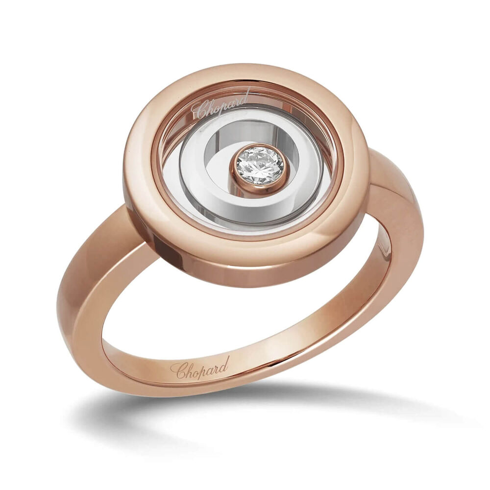 Chopard Happy Spirit 18ct White Rose Gold 0.09ct Diamond Ring (UK Size M - N) image number 1