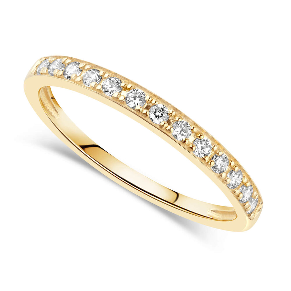 9ct Yellow Gold Pavé Set Cubic Zirconia Eternity Ring