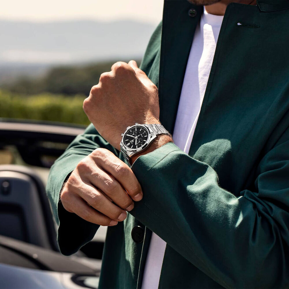 TAG Heuer Carrera Chronograph 42mm Black Dial Stainless Steel Bracelet Watch image number 10