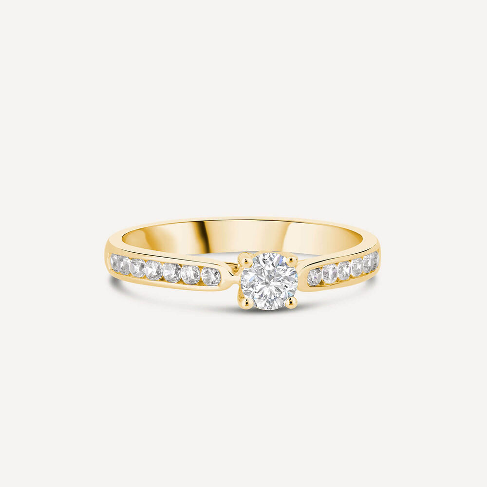 18ct Yellow Gold 0.50ct Diamond Tulip Setting Shoulders Ring image number 2