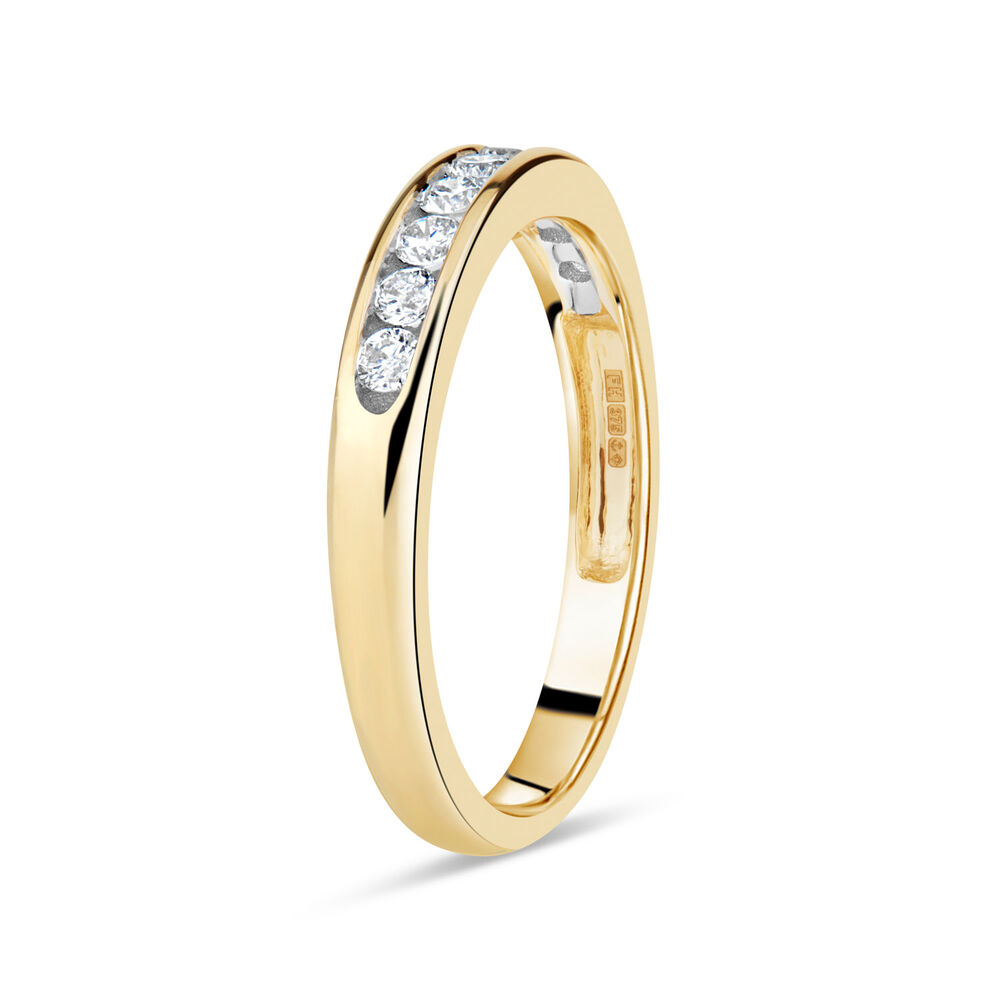 9ct Yellow Gold 0.33ct Diamond Channel Set Wedding Ring image number 3