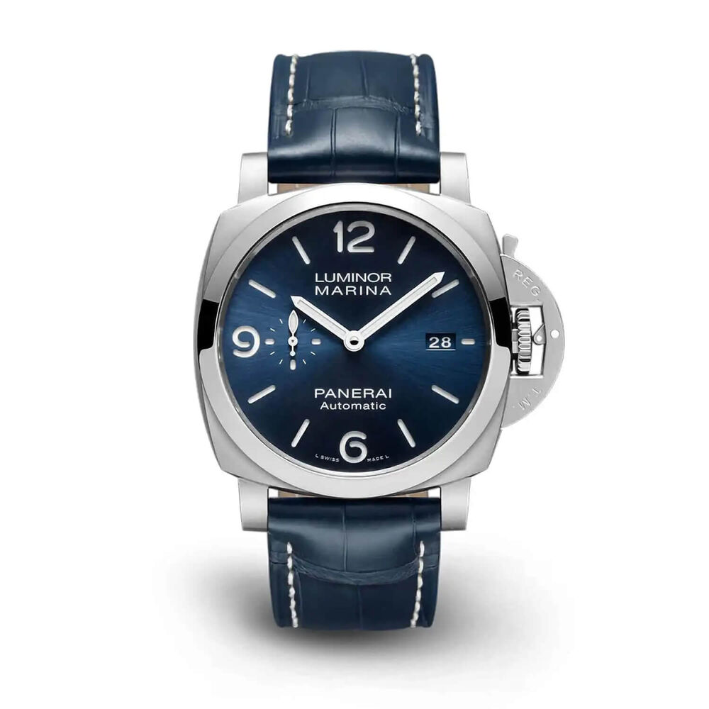 Panerai Luminor 44mm Marina Blue Dial Strap Watch