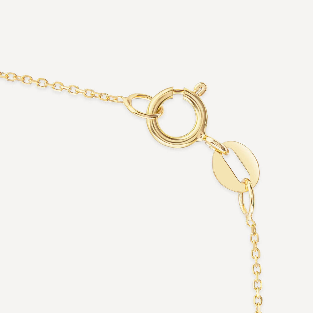 9ct Yellow Gold Half Glitter & Polished Circle Pendant image number 4