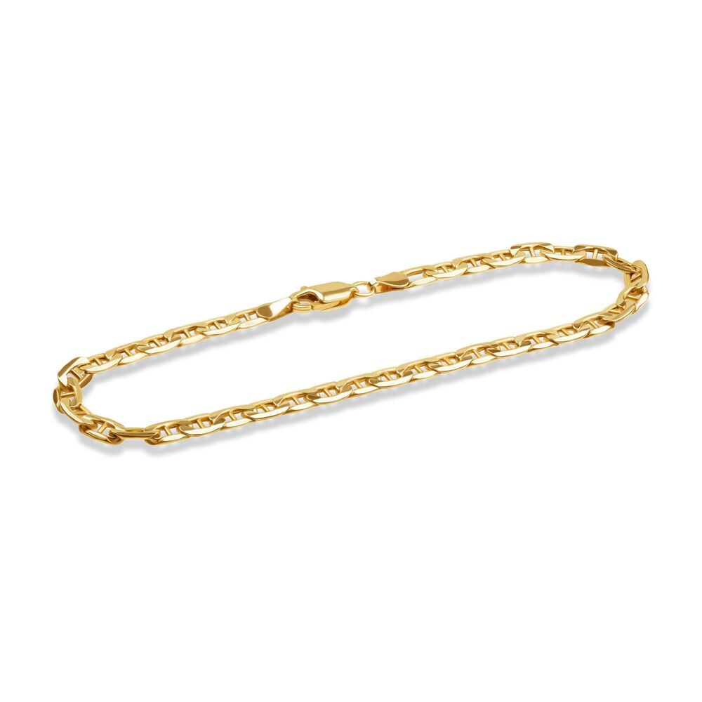 9ct Yellow Gold 19cm Men's Marine Chain Bracelet image number 1