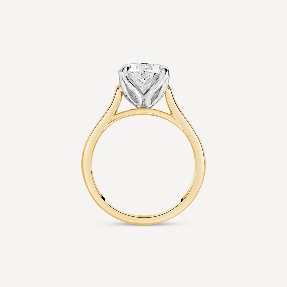 Born 18ct Yellow Gold 3.00ct Lab Grown Oval Solitaire Diamond Ring