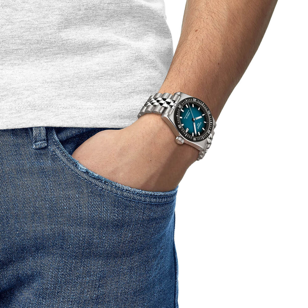 Tissot PR516 Powermatic 80 38mm Blue Dial Steel Bracelet Watch image number 4