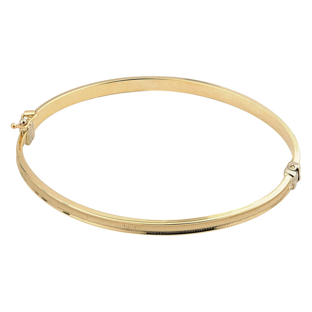 9ct gold frosted bangle image number 0