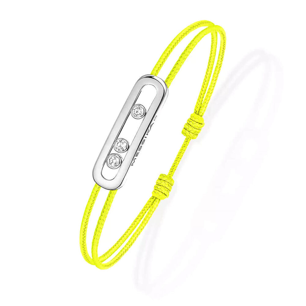 Messika Care(s) White Gold 0.09ct Diamond Yellow Cord Bracelet
