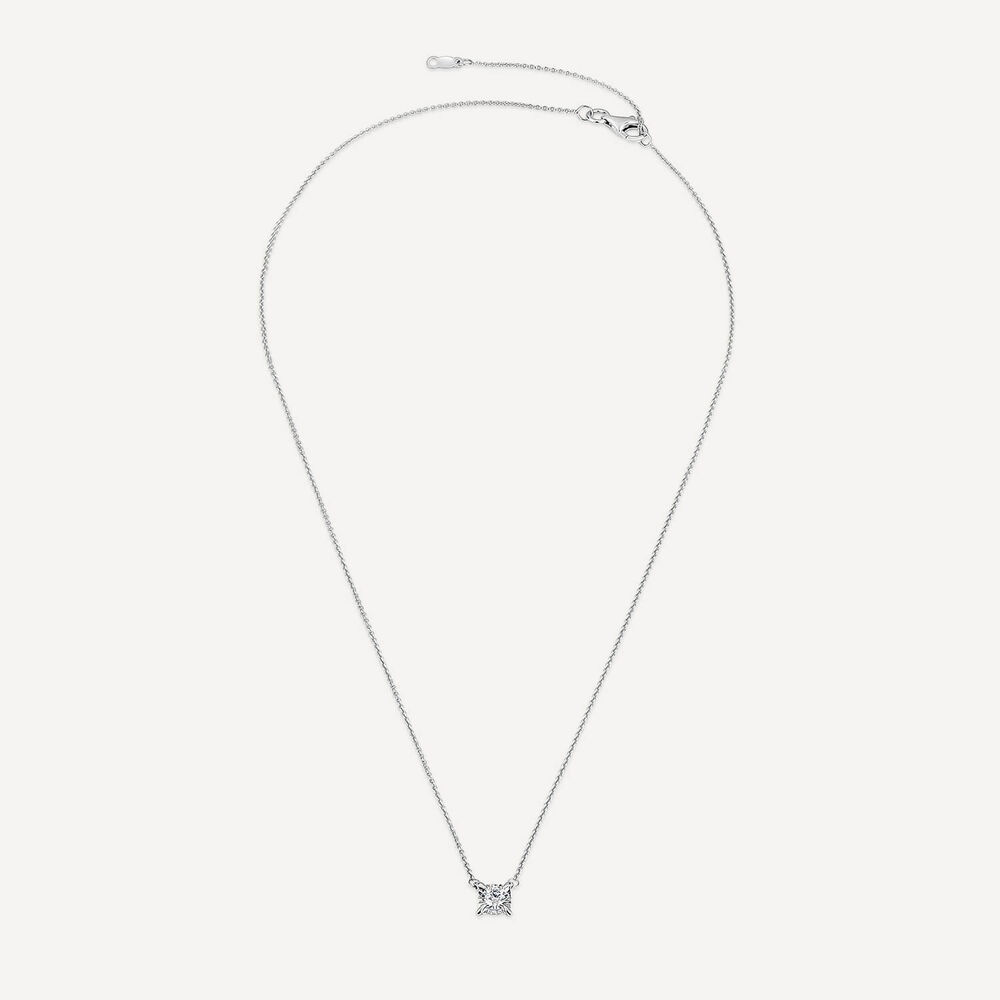 9ct White Gold 0.33ct Miracle Plate Solitaire Diamond Necklet image number 2