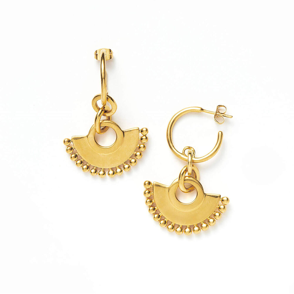Missoma 18ct Gold Plated Brass Zenyu Fan Chandelier Hoop Earrings