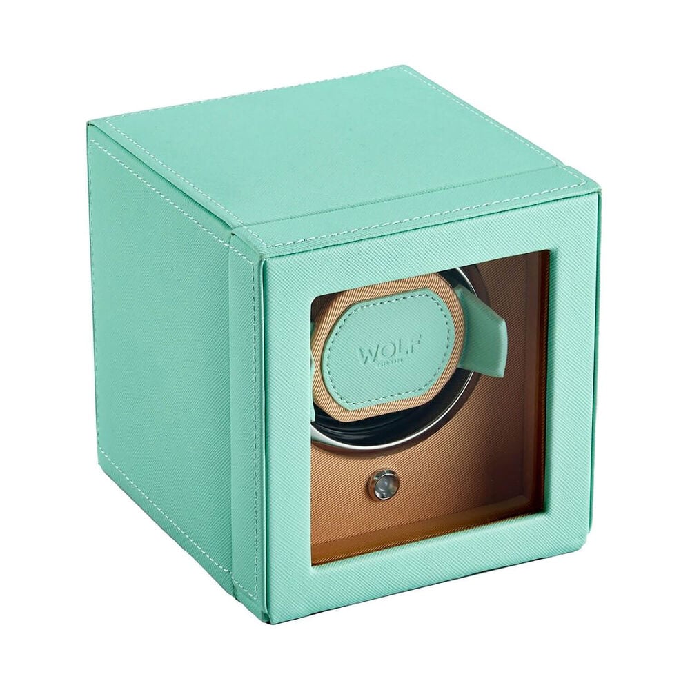 WOLF Cub Seltzer Mint & Peach Single Watch Winder With Cover