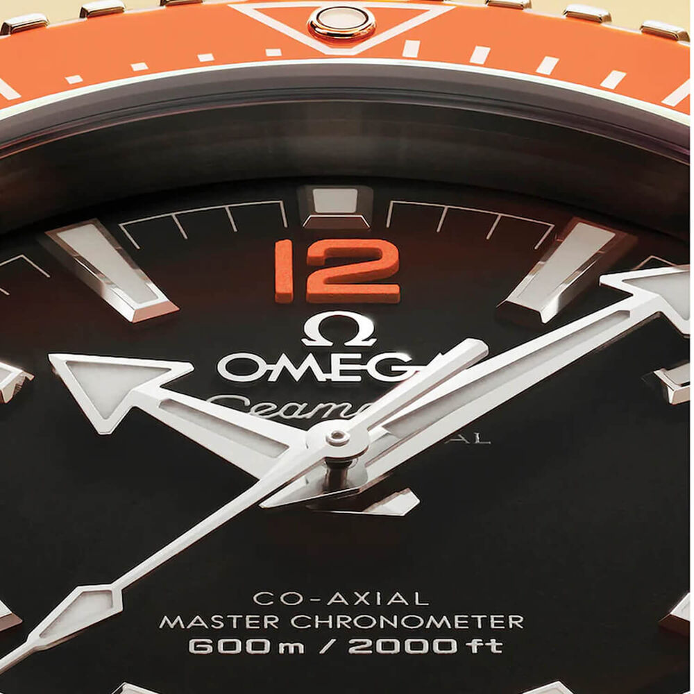 OMEGA Seamaster Planet Ocean 600M 42mm Black Dial Orange Bezel Rubber Strap Watch image number 4