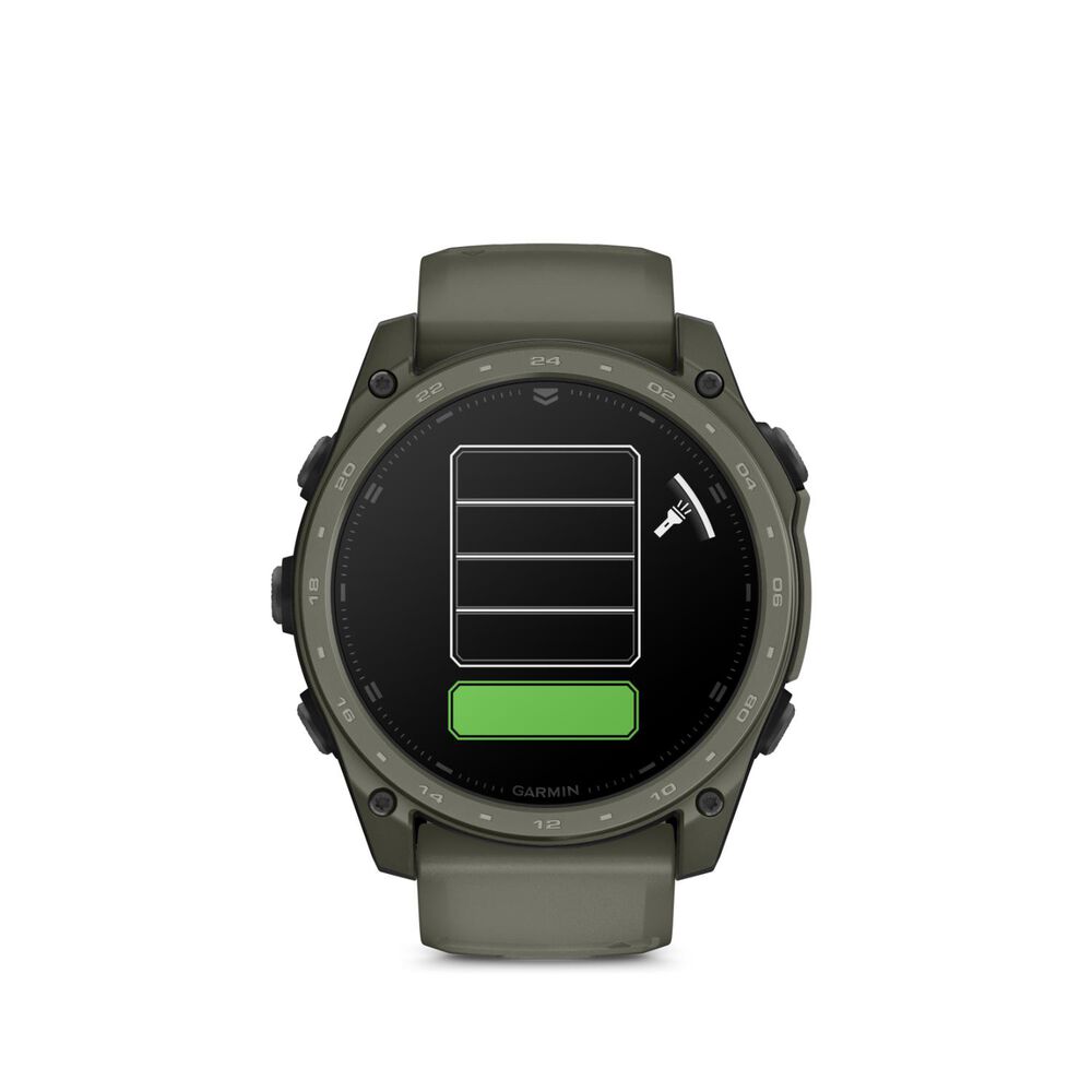 Garmin tactix 8 AMOLED Cerakote 51mm Olive Green Silicone Strap Watch image number 3