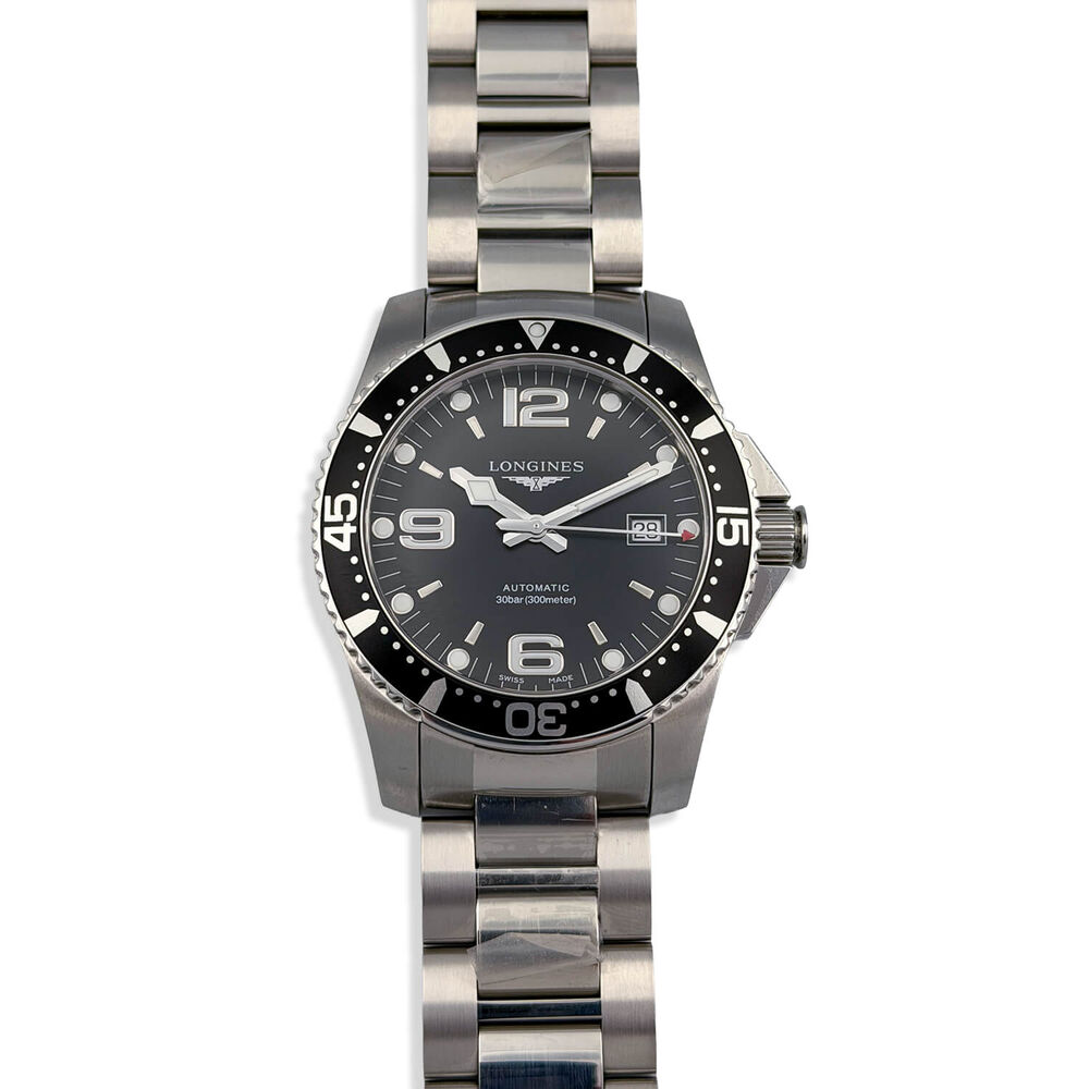 Pre-Owned Longines HydroConquest 41mm Black Dial Steel Bracelet Watch image number 0