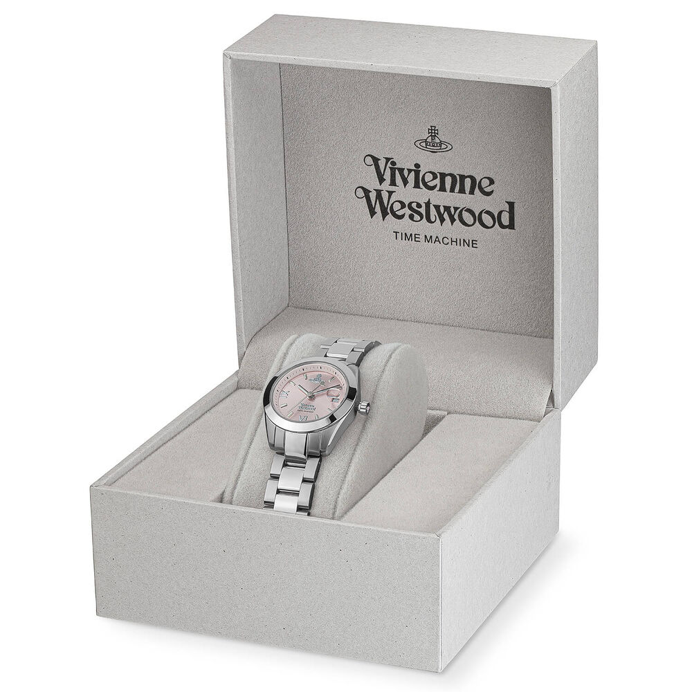 Vivienne Westwood Fenchurch 28mm Pink Dial Steel Bracelet Watch image number 5