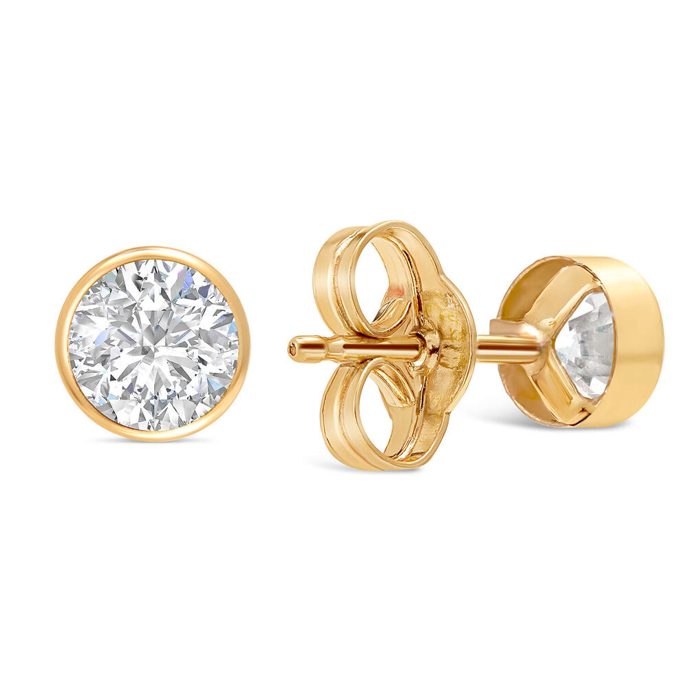 9ct Gold Cubic Zirconia Stud Earrings image number 2