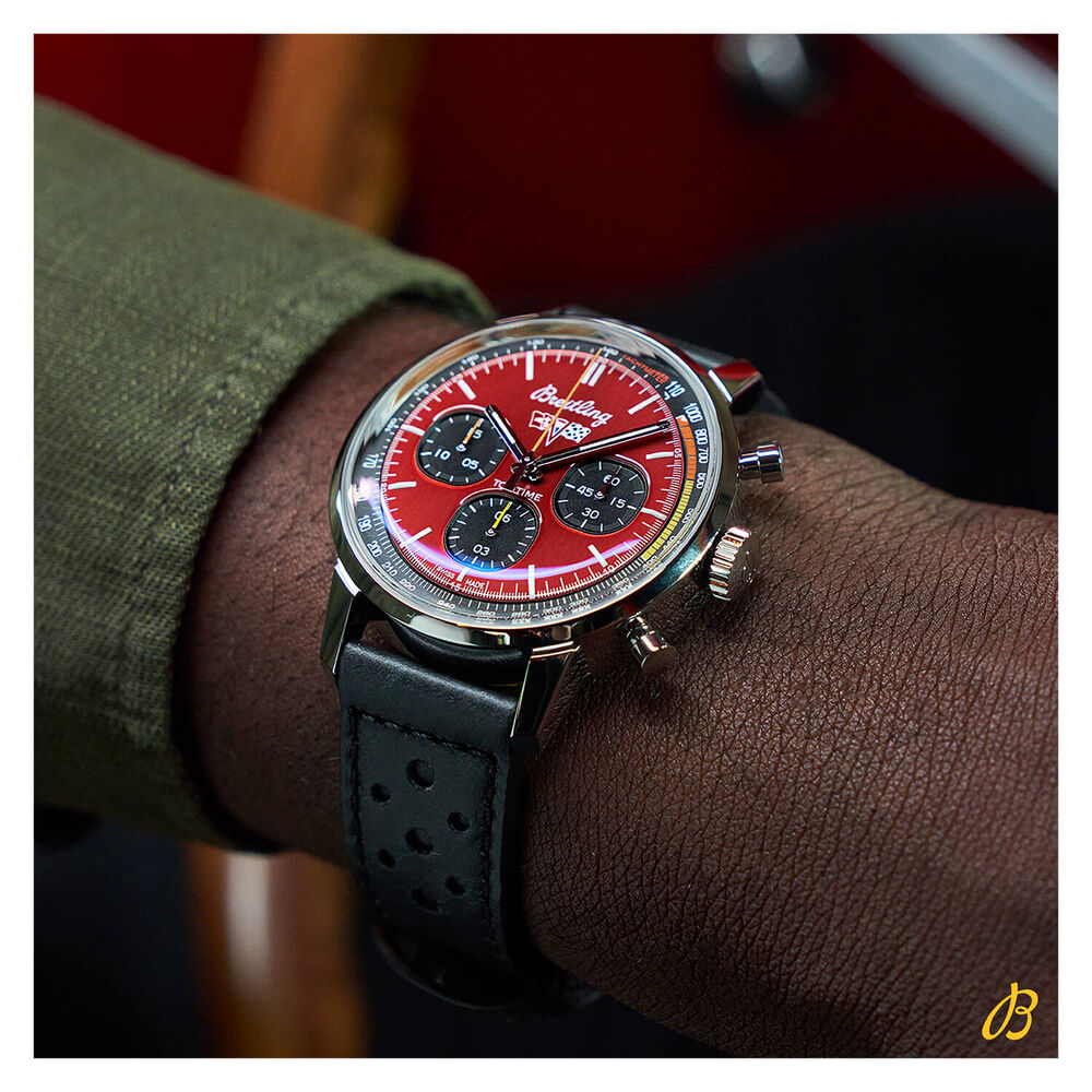 Breitling Top Time Chevrolet Corvette With Red Dial Black Strap Watch image number 2