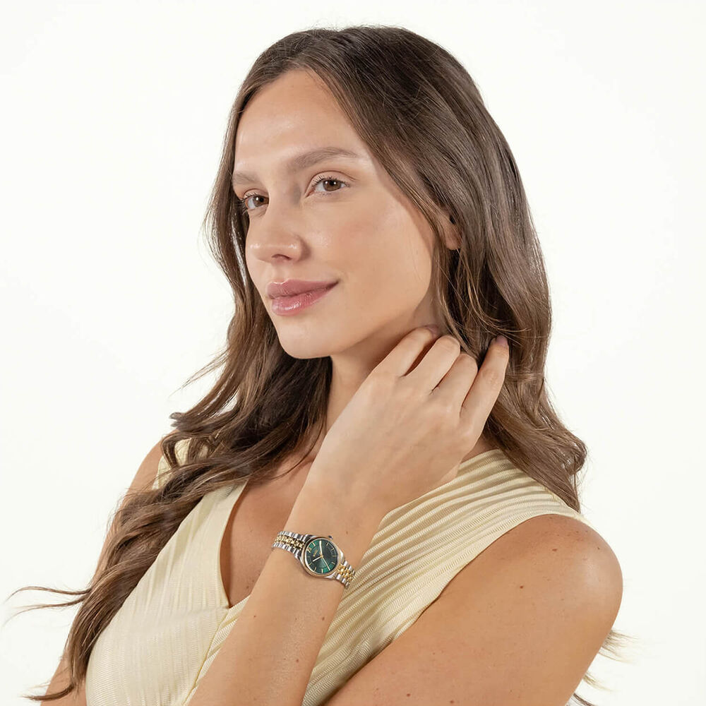 BOSS Graceful Mina 25mm Green Dial Two Tone Stainless Steel Bracelet Watch image number 4