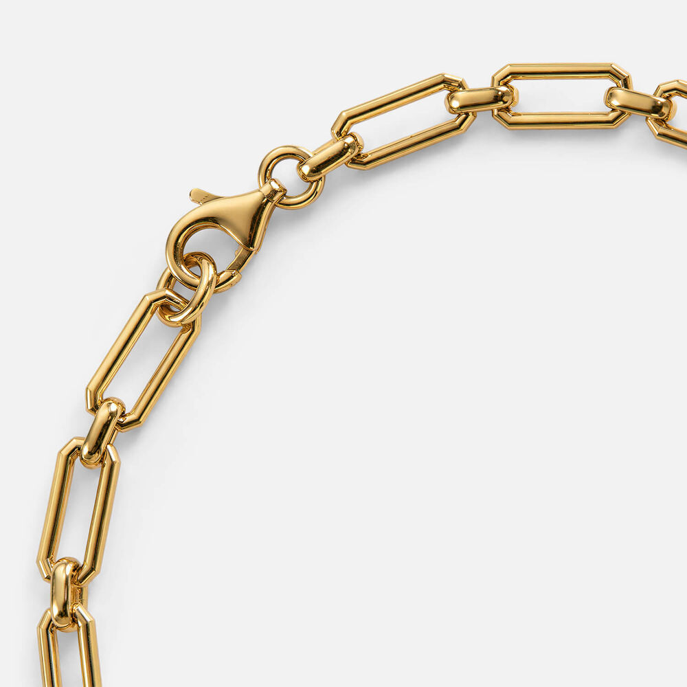 Yellow Gold Plated Vermeil Sterling Silver Created Emerald Rectangular Link Bracelet
