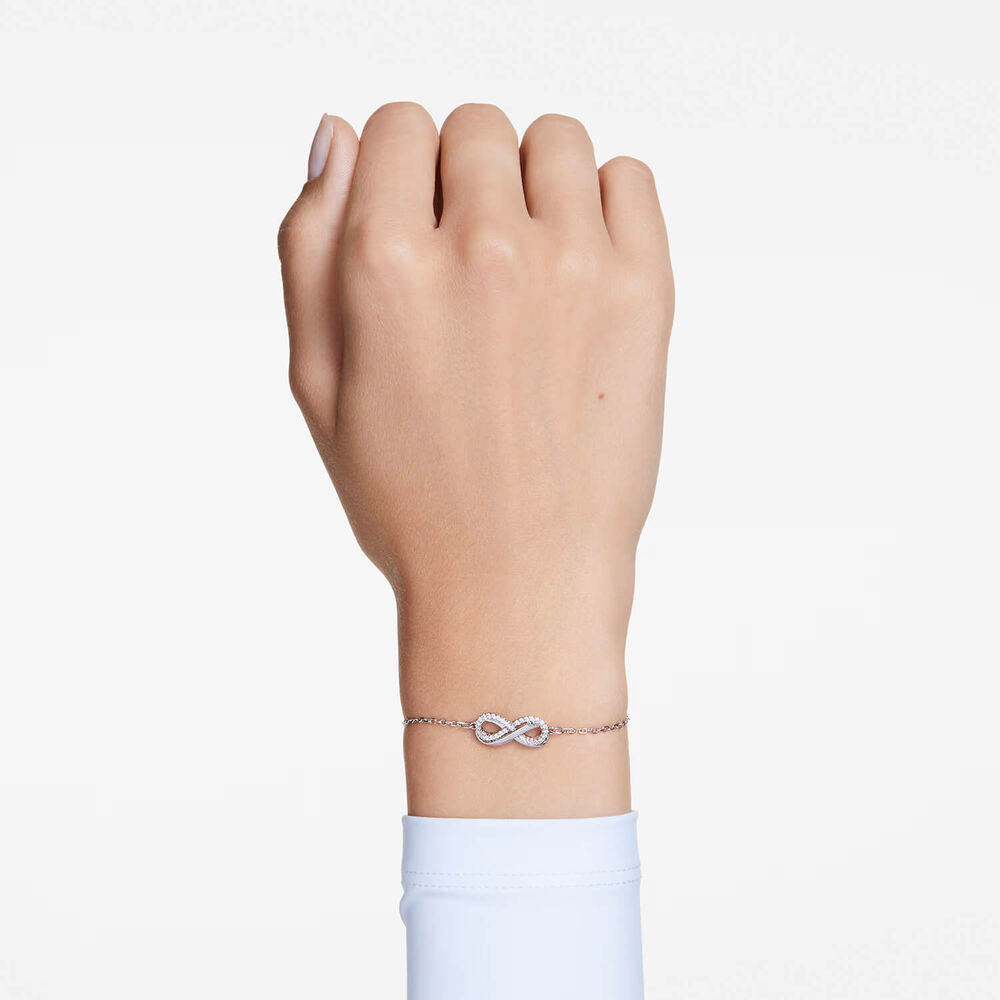 Swarovski Hyperbola Crystals & Cubic Zirconia Rhodium Plated Infinity Bracelet