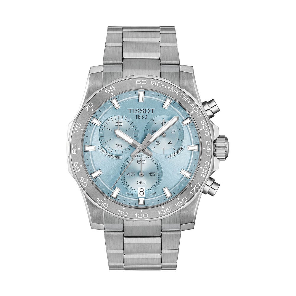 Tissot Supersport Chrono 42mm Ice Blue Dial Steel Bracelet Watch